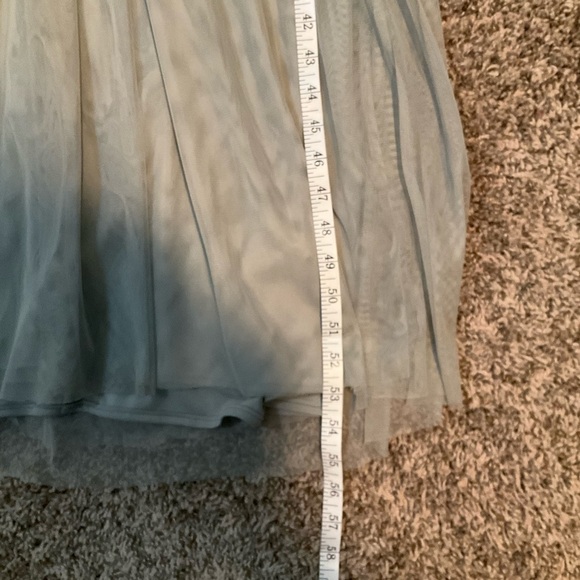 Adrianna Papell Sage Green Gray Aida Beaded Tulle Gown Prom Dress Sz 4 Formal - Picture 13 of 14